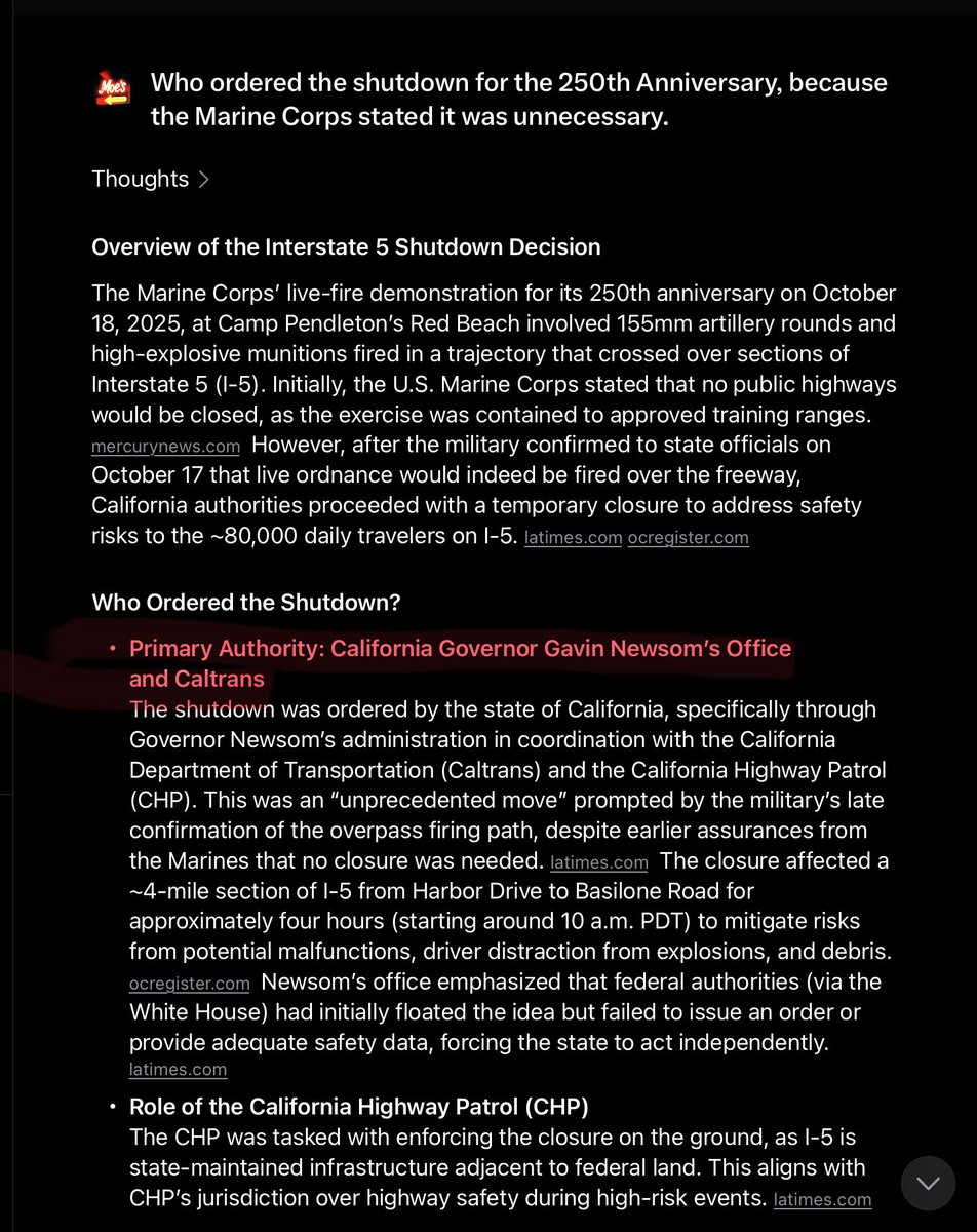 MeetYouAtMoes's tweet image. BREAKING NEWS: Camp Pendleton has been doing this for decades, and this is the only time Newsom has shut the freeway down.

This is more performative nonsense from my sociopath of a Governor.