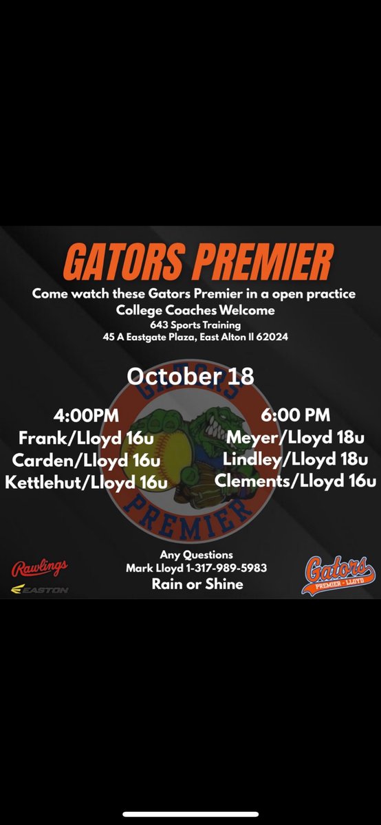 Back up plan for the weather today! 
<a href="/LouisvilleSB/">Louisville Softball</a> <a href="/OhioStateSB/">Ohio State Softball</a> <a href="/EiuSoftball/">Eiu Softball </a> <a href="/Pitt_SB/">Pitt Softball</a> <a href="/IlliniSB/">Illinois Softball</a> <a href="/SIUESB/">SIUE Softball</a> <a href="/BallStateSB/">Ball State Softball</a> <a href="/TexasTechSB/">Texas Tech Softball</a>