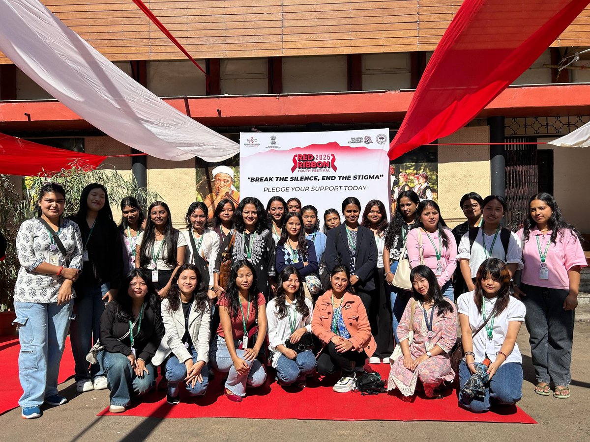 NssLady's tweet photo. NSS LKC volunteers participated in various programmes on the occasion of Red Ribbon Youth Festival organised by Meghalaya Aids Control Society, Shillong at State Central Library Shillong @CellNehu @nss_rdguwahati @YASMinistry @_NSSIndia https://t.co/6wasHQQX1p