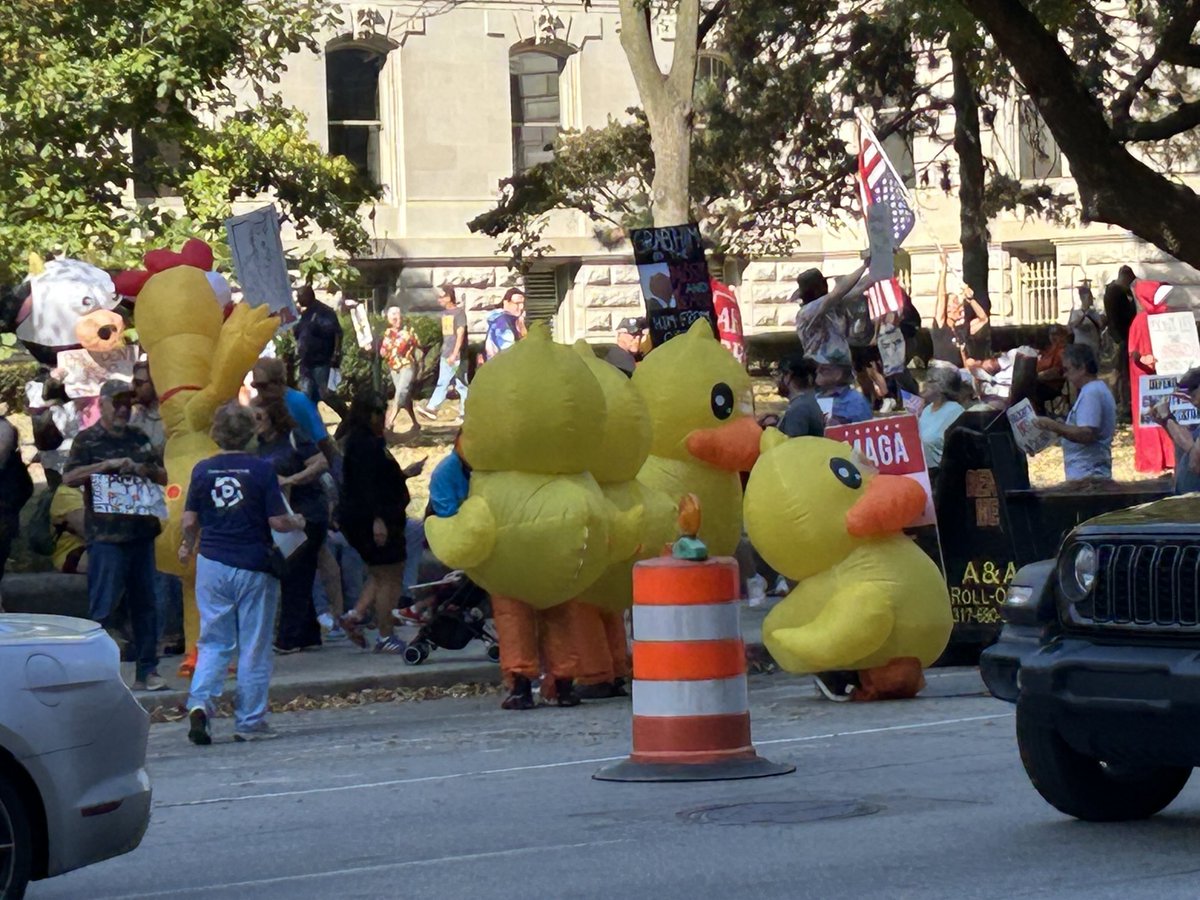 communityindy's tweet photo. No Kings Rally At the Statehouse is packed and spirited. Hoosiers making their voices heard! https://t.co/dD0TFjsVvD