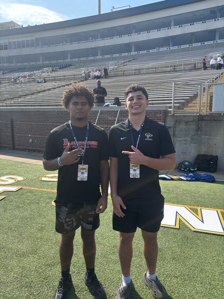 My 2026 LB <a href="/TayeDawson28/">Taye</a> from Blountstown at UTC today on football visit and is pictured here with one of my former players 2027 DE <a href="/ElijahVal3ntine/">Elijah Valentine</a> from Gatlinburg-Pittman! #OutWorkEverybody <a href="/themtnthicket/">G-P Football 🏈</a> <a href="/Bigskyjeepin/">Jimi Rowland</a> <a href="/TylerWilliams2/">Tyler Williams</a> <a href="/BlountstownFB1/">Blountstown Football</a> <a href="/HallTechSports1/">Hall-Tech Sports</a>