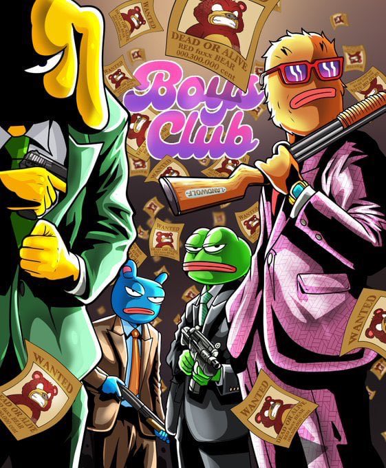 The Boys Club ain’t messing around no more. It’s time to make the most of these opportunities. They will not hang around for very long. $PEPE $WOLF $ANDY $BRETT