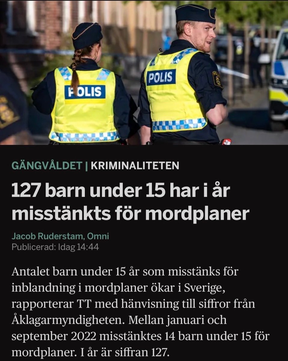 Tre år som statsminister idag och Ulf vågar inte ens erkänna att deras viktigaste vallöfte inte ens uppnåtts en gnutta. Ett svek mot en hel generation att allt fler barn rekryteras in i gängkriminaliteten. Statsministern borde släppa prestigen och göra allt för att stoppa detta.