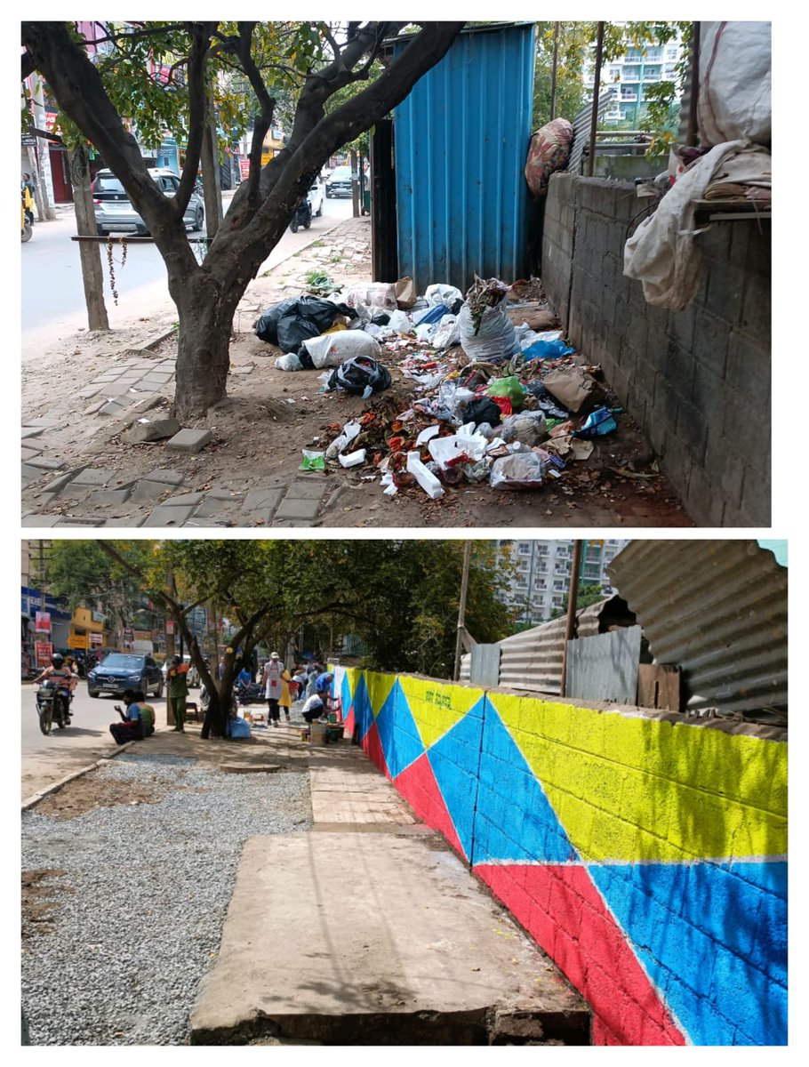 comm_blr_south's tweet photo. Wall painting and beautification of blackspots at Kasavanahalli, Bellanduru by the Saahas team, Marshalls and RWAs.
#bengalurusouthcitycorporation #INTENSIVECLEANING #blackspotremoval #beautificationofblackspots #Saahas https://t.co/trmEKeLhcr
