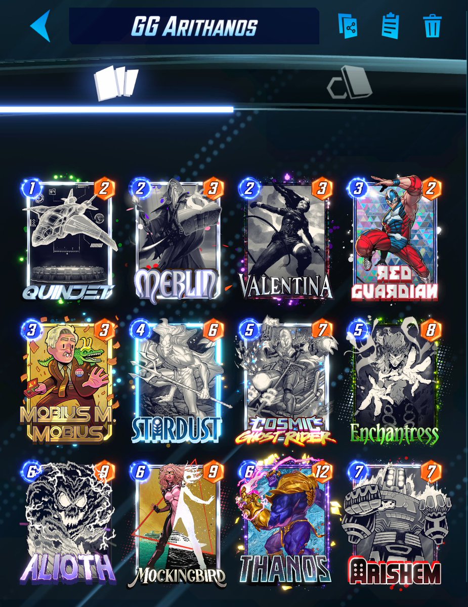 IREMIXx_snap's tweet image. small change after OTA, shadow king had to go and somewhat happy to bring back Enchantress, ongoing is going rampant and enchantress T4 is still good #MarvelSNAP