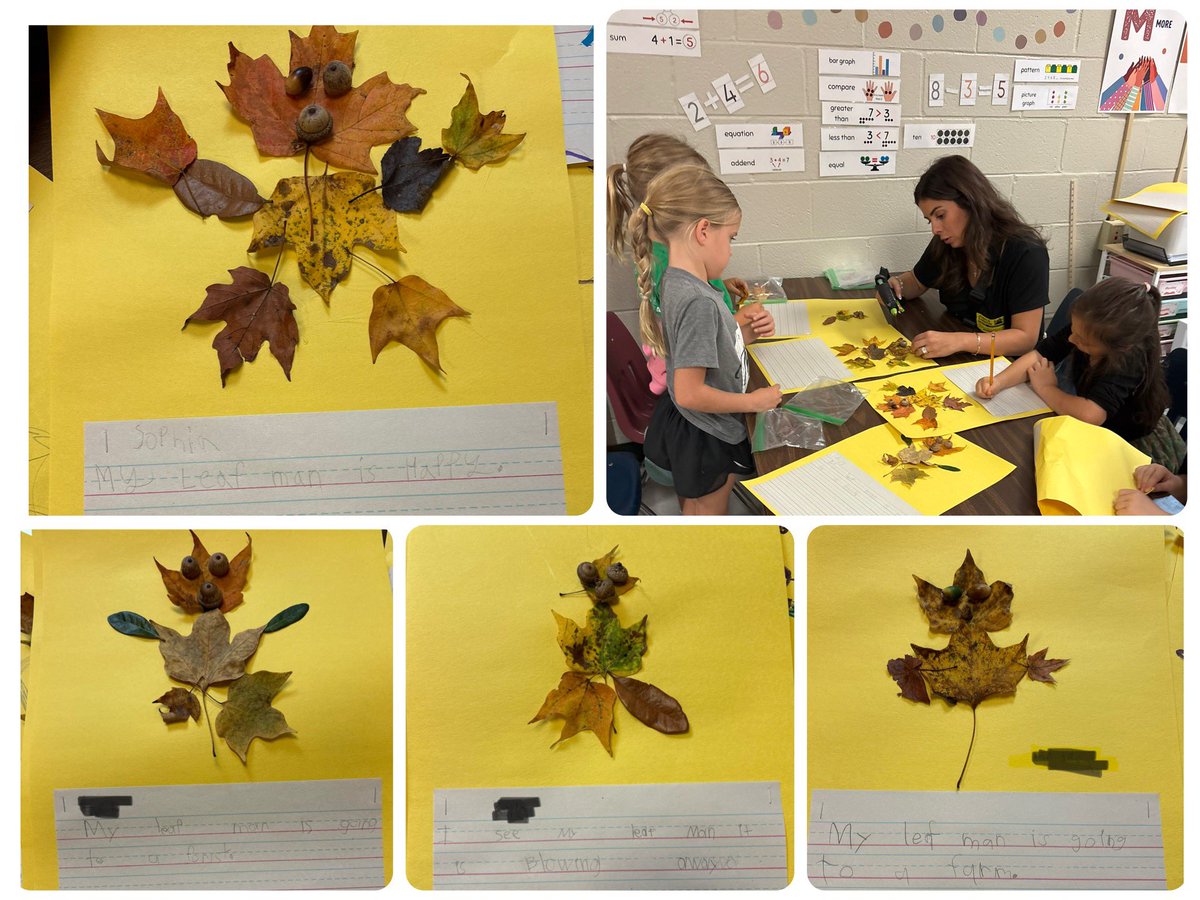 Reading "𝐓𝐡𝐞 𝐋𝐞𝐚𝐟 𝐌𝐚𝐧" inspired our students to create their own Leaf Men using colorful, fall leaves. Check out their amazing creations! <a href="/MVESGainesville/">Mt. Vernon Exploratory School</a> #LeafMan #NatureArt 🍁🍃🍂