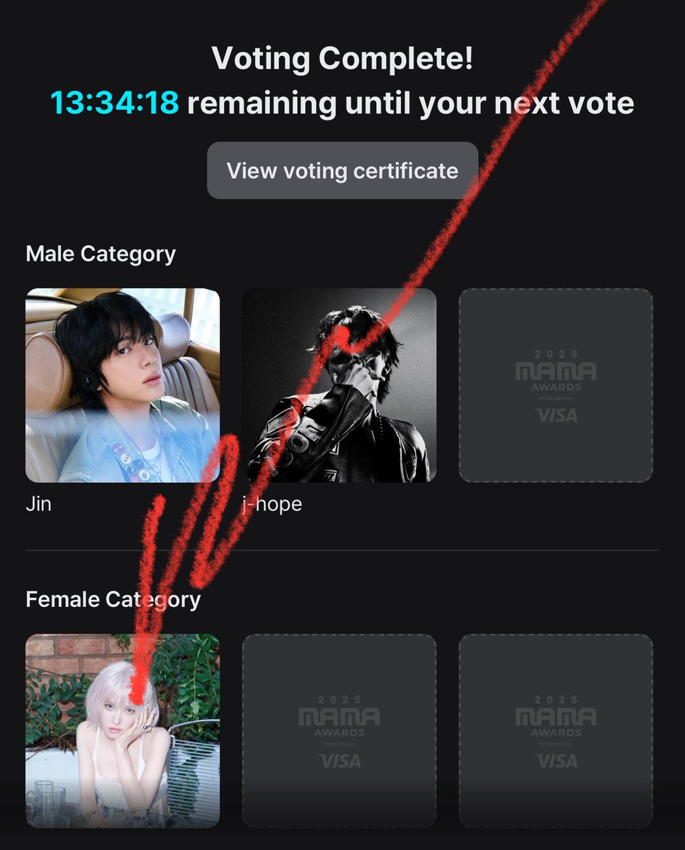 🚨ARMY vote for both Jin and Hobi on the Mnet Plus app. This is the first round until October 26th, you need to vote for both on the app.  

I repeat VOTE FOR BOTH ON THE APP!

Only one vote for either Jin or Hobi per day on Twitter. I repeat only ONE VOTE PER DAY FOR JIN OR HOBI