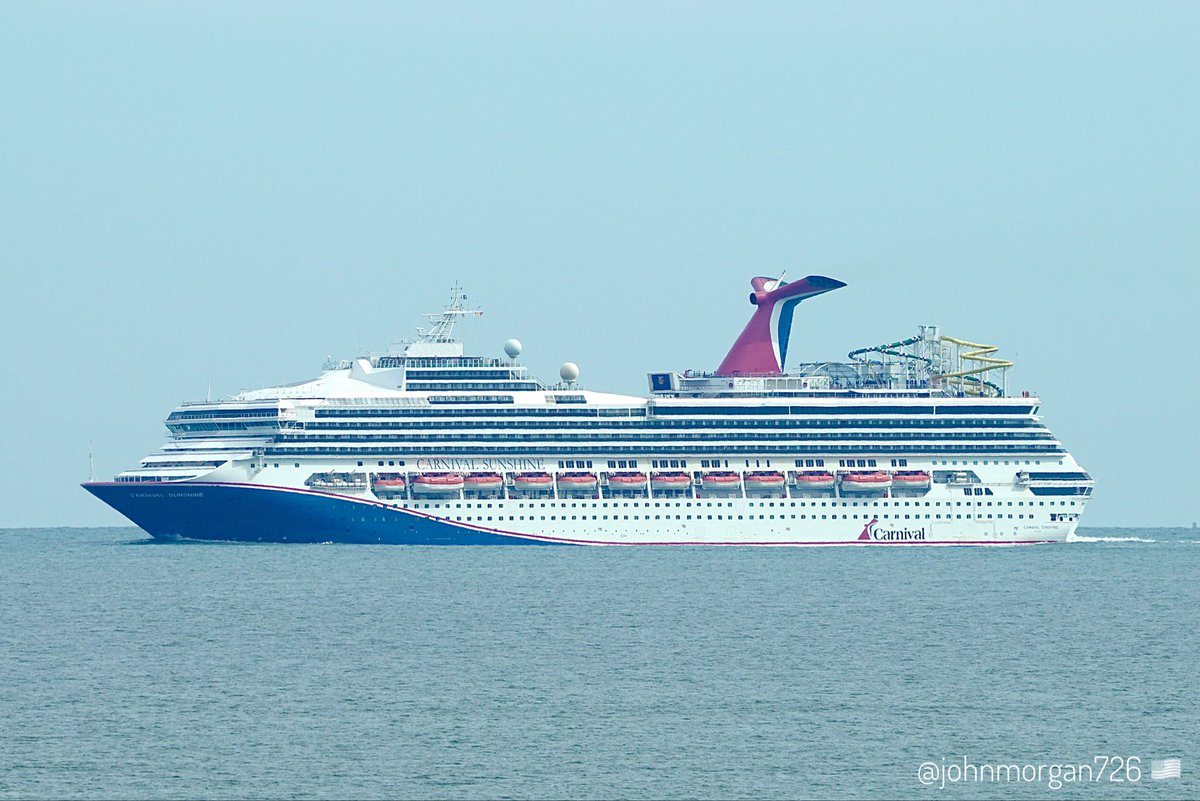 johnmorgan726's tweet image. The CARNIVAL SUNSHINE, IMO:9070058 five miles off the coast of Virginia Beach en route to Norfolk, Virginia, flying the flag of *The Bahamas 🇧🇸. #ShipsInPics #CruiseShip #CarnivalSunshine