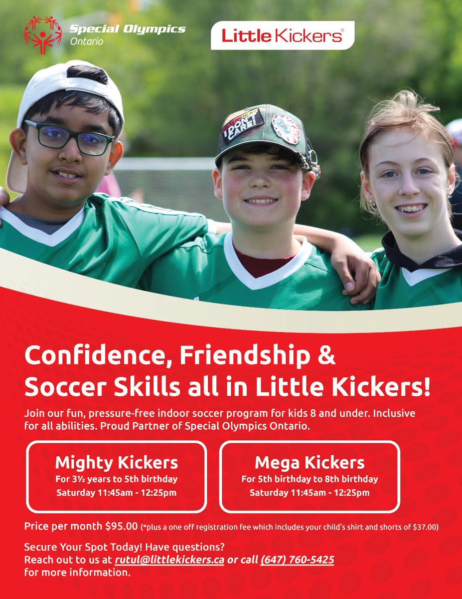 There's a new soccer ⚽️ program for athletes aged 3 1/2 to 8!