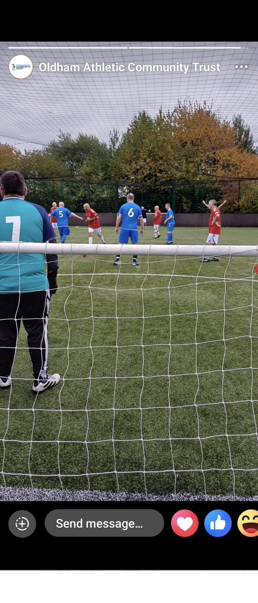 Wearing a Oldham shirt and playing football is the best thing ever.
Even with the armband and leading  on for oawfc. 
Even bagged one from CB not bad for a fat lad.
Winning 8 3 Vs Salford foundation.  #oafc