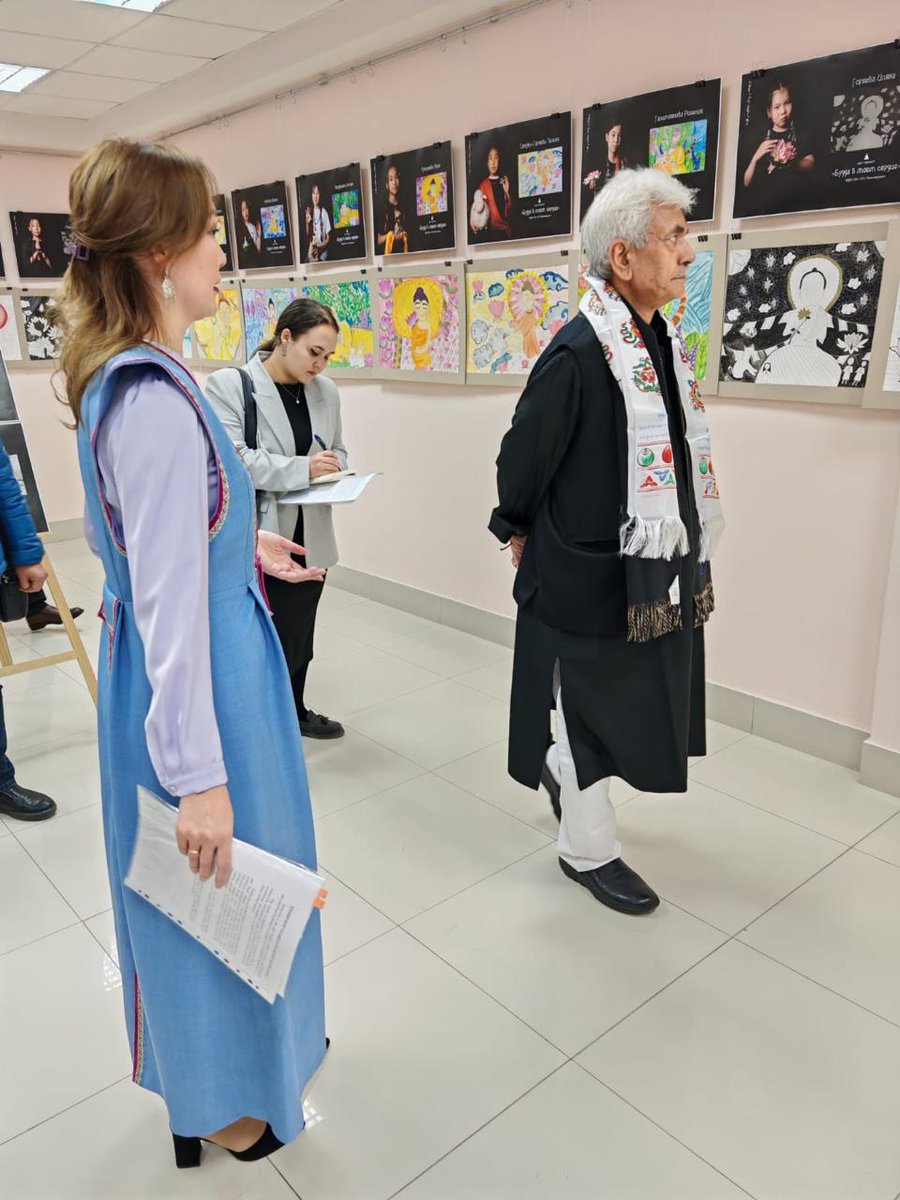 OfficeOfLGJandK's tweet image. Visited National Library at Elista which is named after Amur-Sanan, a prominent Kalmyk writer and public figure. Donated some books to the Library which I had collected on Buddhism. Lord Buddha&apos;s teachings will continue to inspire generations.