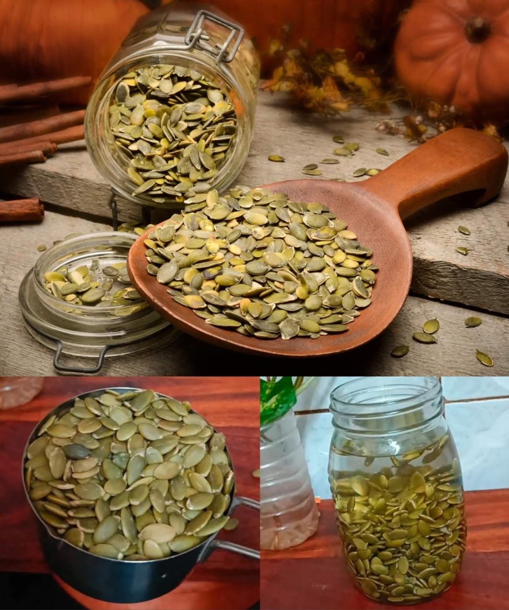 🎃 قوة بذور اليقطين:
1️⃣ مضادات الأكسدة - تحمي الخلايا وتُقلل الالتهابات.
2️⃣ صحة القلب - تُنظم ضغط الدم وتُخفض الكوليسترول.
3️⃣ البروستاتا - تُخفف أعراض تضخم البروستاتا الحميد.
4️⃣ المثانة - تُحسّن مشاكل المسالك البولية.
5️⃣ المناعة - تُقوي المناعة بالزنك.
6️⃣ النوم - يُعزز التربتوفان