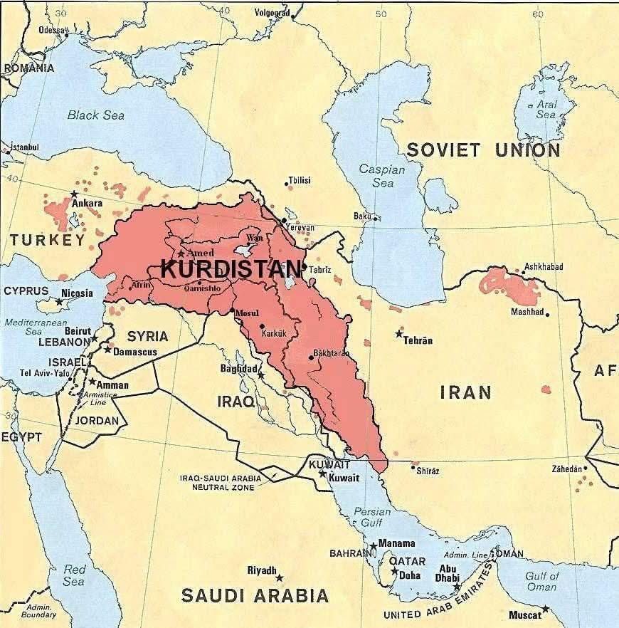 freekurdistanii's tweet image. 🌍Soviet era map of #Kurdistan 🇹🇯
