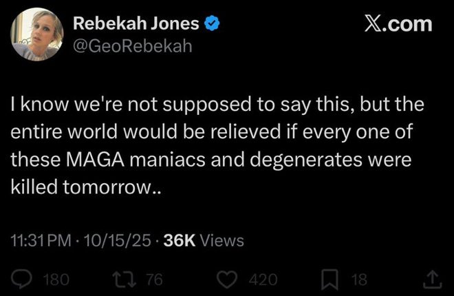 That’s the other side wasting their time in a giant whiny cope session today.  Oh, and wanting us dead because we don’t agree with their dumb ideas they’ve been pushing since the 60’s.