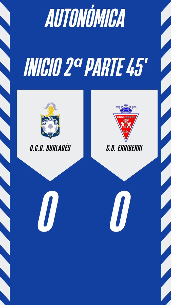 Comienza la segunda mitad.

#BurladesErriberri |🔷⬜