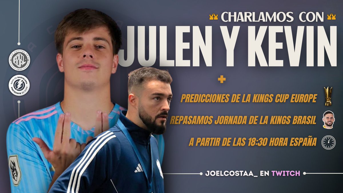 Que siiii, como me iba a olvidar de <a href="/kevin21vazquez/">KV 21</a> 

También se pasará por el stream de esta tarde para contaros el verano de <a href="/RayodeBarcelona/">Rayo de Barcelona</a> ⚡️

🟣 YA EN DIRECTO | twitch.tv/joelcostaa_