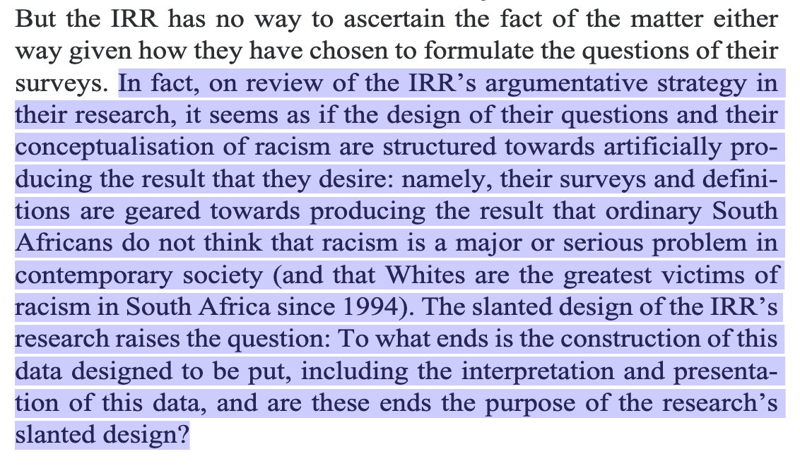 The IRR does not produce research, only propaganda. And all of it stands (wobbles, really) on dubious methodological grounds, e.g. the Ctrl+F "race" in legislation "method". Completely unserious. See critique from peer reviewed research: berghahnjournals.com/view/journals/…