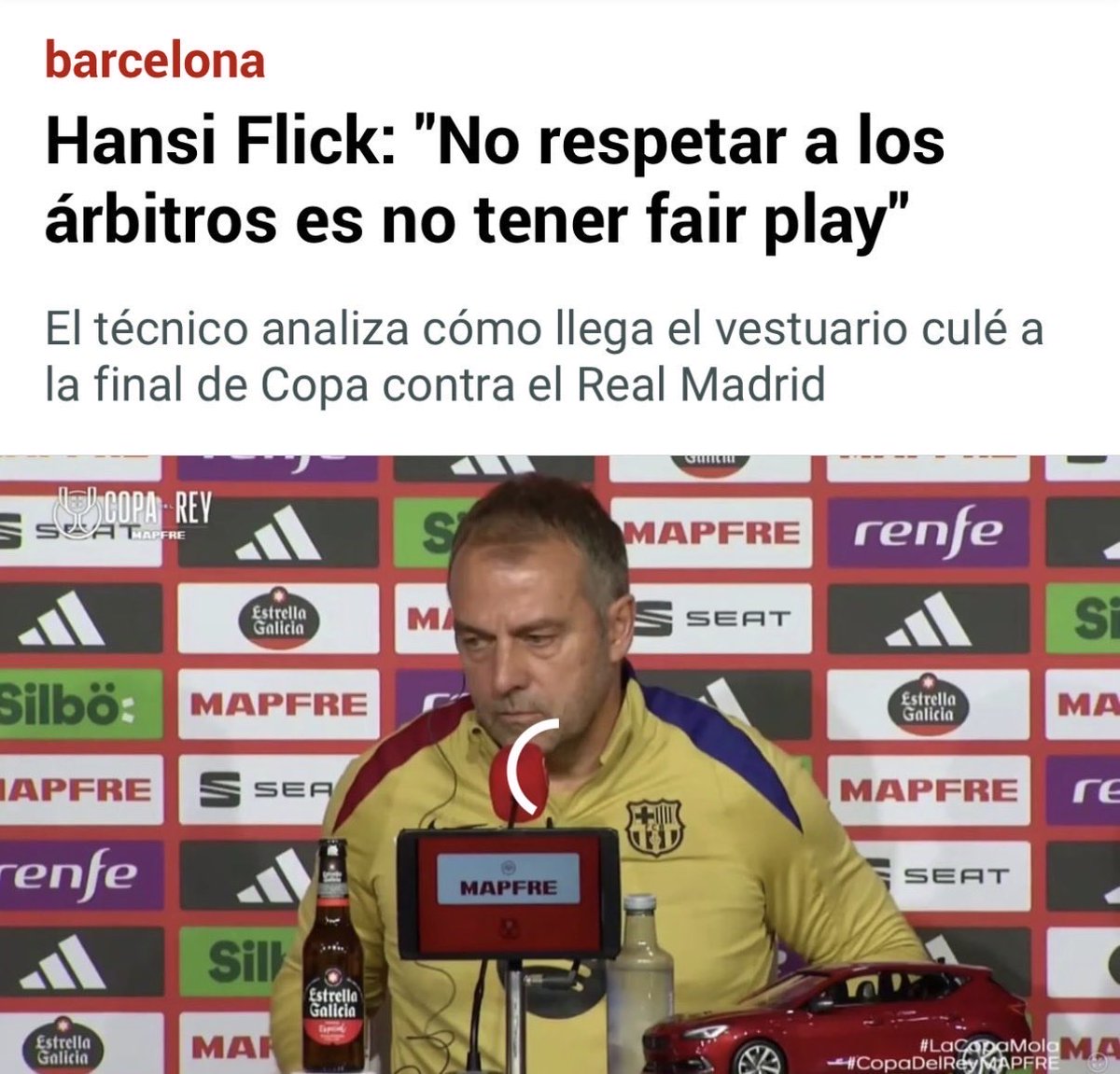 “No respetar a los árbitros es no tener fair play”.