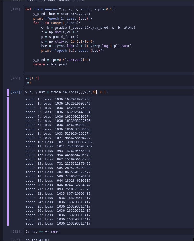 #LearningUtsav2025 #FestivalOfLearning #LUD21
<a href="/learning_utsav/">Learning Utsav</a>
Today, I just tried implementing a single neuron.
I tried with step function and sigmoid function utilized binary cross entorpy.