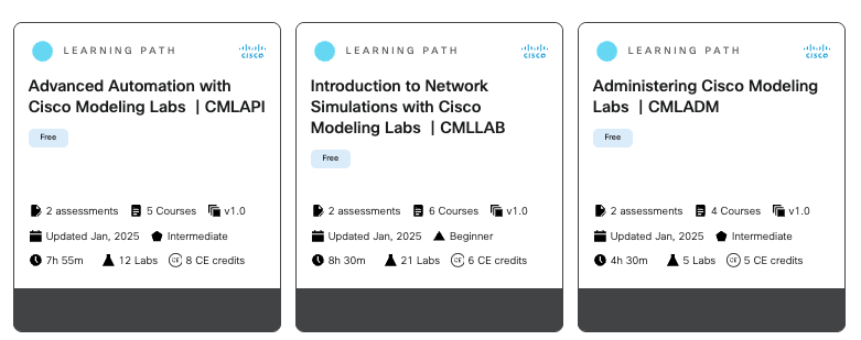 Victor_AGbaby's tweet image. Cisco Modeling Labs (CML) learning paths on Cisco U. are now 100% FREE 

hands-on network simulation knowledge ready for anyone who wants to level up.

Good news for the #NetEng, #CCNA, and #CCNP community.

👉 More here: u.cisco.com/search/learnin…

#CML #Cisco #Networking