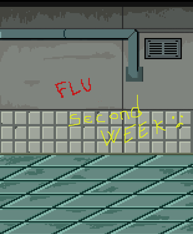 strangebeat_it's tweet photo. Nothing to show THIS week either, again because of what is STILL written on the wall... #deepy #pixelart #indiedev #gamedev #screenshotsaturday https://t.co/4pRon0Bydt