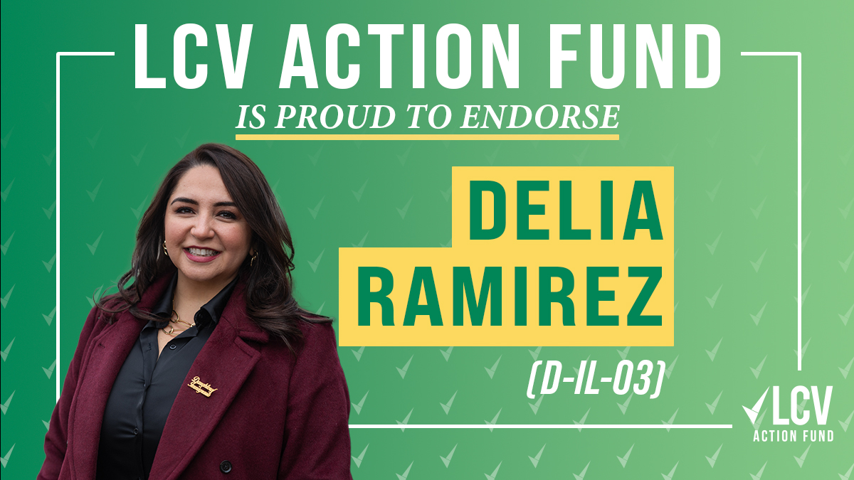 LCVoters's tweet image. Rep. @DeliaRamirezIL is a champion for protecting our climate, defending our democracy, and working to advance a just clean energy economy for all. 

#LCVAF is all in to support her re-election in #IL03