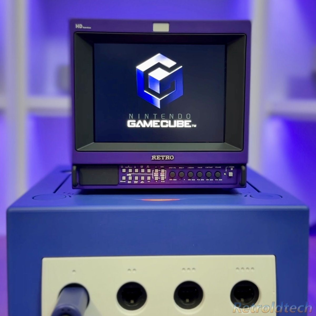 Retroldtech's tweet image. The GameCube startup, now even more magical on a Purple Micro PVM 💜

#Gamecube #MicroPVM #PVM #GamingSetup #Retrogaming #128BIT
