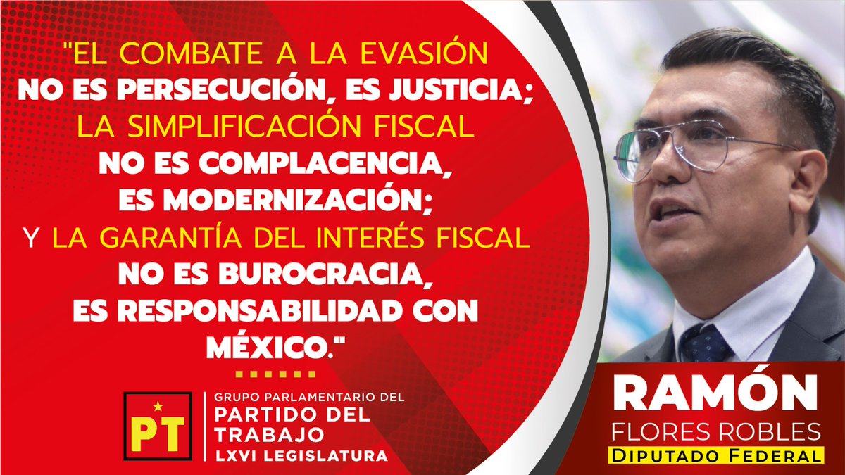 📌 En el PT impulsamos una política fiscal justa, moderna y responsable, que garantice los recursos necesarios para el bienestar del pueblo. 

¡PT es la 4T!