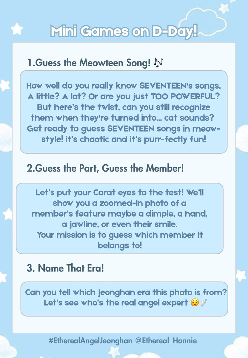Briefing on the mini game details for your reference 💕