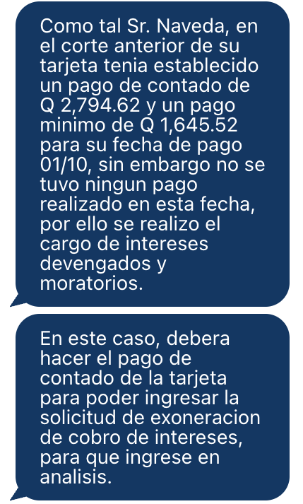 quiquenaveda's tweet image. 15 años cliente de @BancoIndustrial, hoy valoro cerrar todas mis cuentas: me quieren cobrar Q1.5K de intereses. Tras tres llamadas, nadie me los sabe explicar. BI sostiene que no pagué Q2.7K en octubre. Si es así, me están cargando el 55% mensual, en una tarjeta de aprox el 3%.