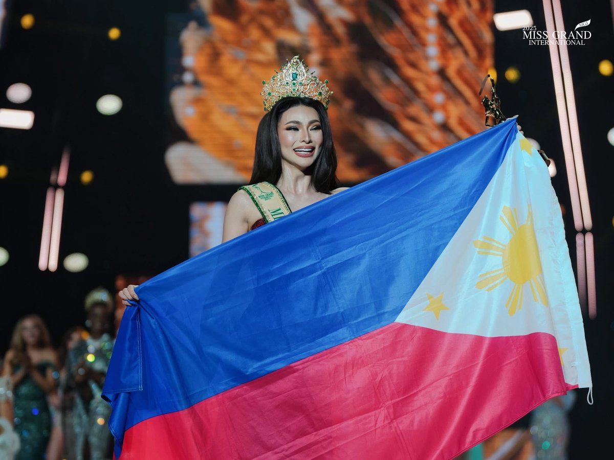 She walked with grace. She spoke with fire. She conquered with heart. Tonight, the Philippines celebrates a queen who rose for all of us. 💖 The whole nation rejoices. The whole world watches. 🇵🇭 

Photo: <a href="/MissGrandInter/">Miss Grand International (Official)</a>

#EmmaMaryTiglao
#MGI #MGI2025 
#MissGrandInternational2025