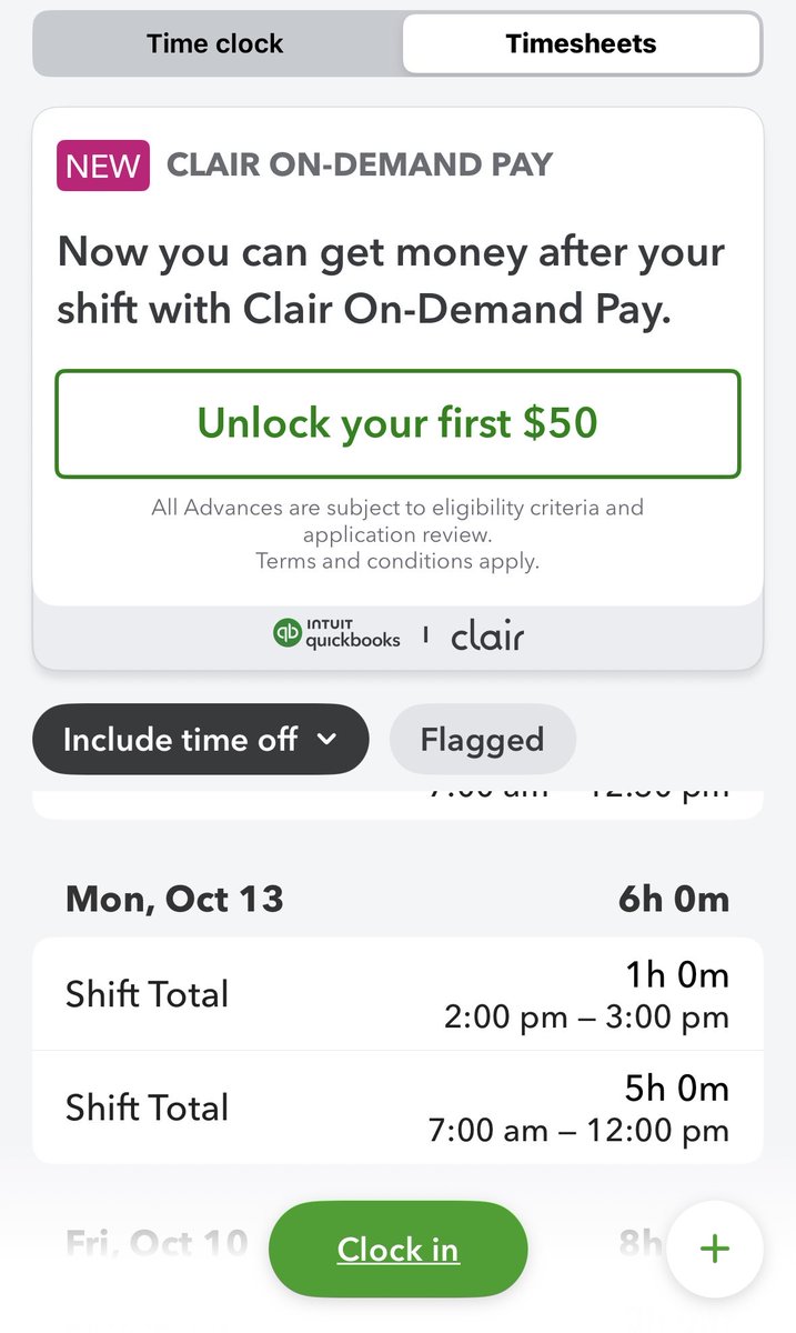 CG_Believe's tweet photo. @QuickBooks please remove or make your Clair-OnDemand ad smaller !!! 
Those of us that use our phones to edit our time sheets would really appreciate it!! It takes up half the page, and there is no option to close it. https://t.co/BSQdHpnkMc