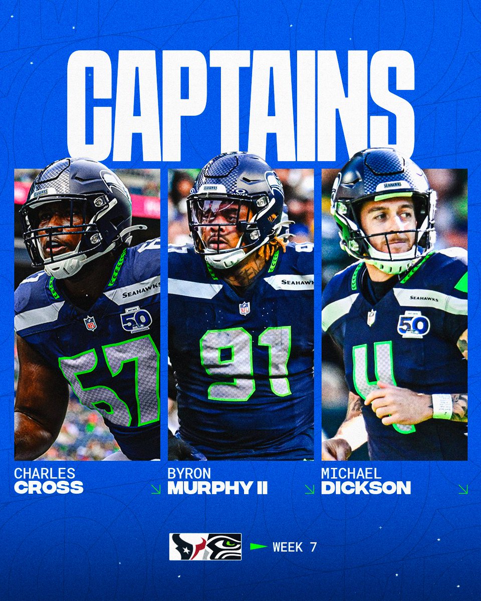 Seahawks's tweet photo. Our MNF captains. https://t.co/bihGprwehD