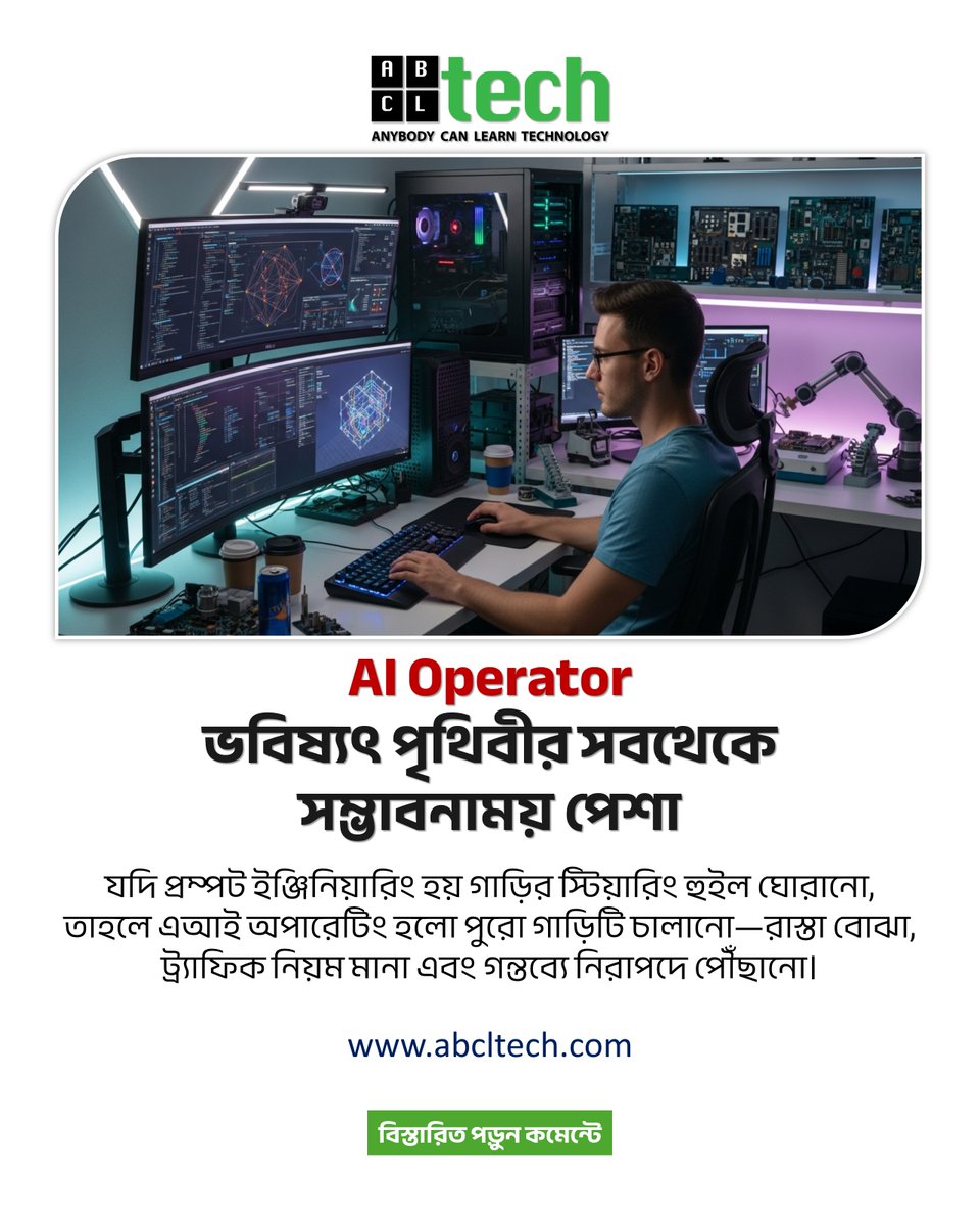 RaihaKhanCS's tweet image. যদি প্রম্পট ইঞ্জিনিয়ারিং হয় গাড়ির স্টিয়ারিং হুইল ঘোরানো, তাহলে এআই অপারেটিং হলো পুরো গাড়িটি চালানো.........

Credit: @abcltech 

#abcltech #ai #AIOperator #Artificialintelligence #technology #bangladesh #RaihanKhan

বিস্তারিত পড়ুন: 
abcltech.com/news/ai-operat…