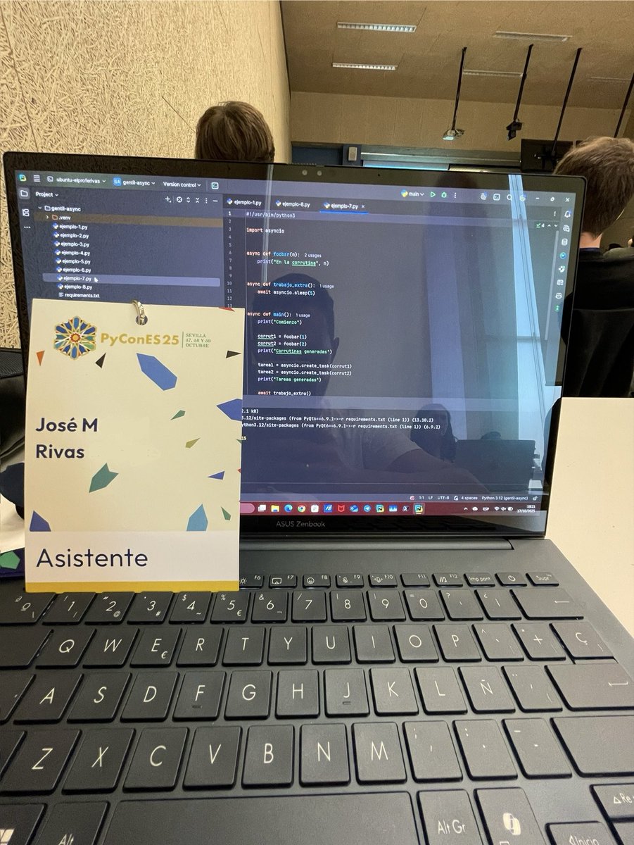 jmrivas86's tweet image. 🚀 ¡Arranca #PyConES25!
Fin de semana lleno de comunidad, conocimiento y mucha pasión por #Python 🐍
La Keynote inaugural corre a cargo de Sebastián Ramírez (@tiangolo), creador de #FastAPI ⚡ ¡Imperdible!
Emocionado de volver a vivir esta experiencia 🤓💻
#PyConES25