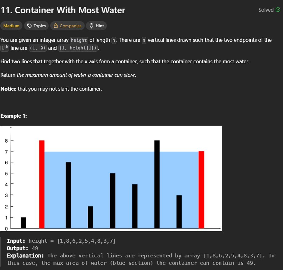 45NitinVerma's tweet image. Solved “Container With Most Water” on @LeetCode using Two Pointer Technique 🧠💧
Start with left &amp; right pointers
Calculate area each step
Move the shorter line pointer inward to find max area
TC: O(n) | SC: O(1)
#DSA #LeetCode #TwoPointers #Java #CodeNewbie #ProblemSolving