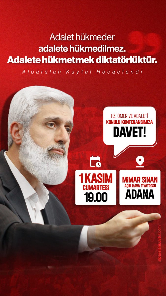 #AdanadaBüyükBuluşma
1Kasımda KonferansaDavet