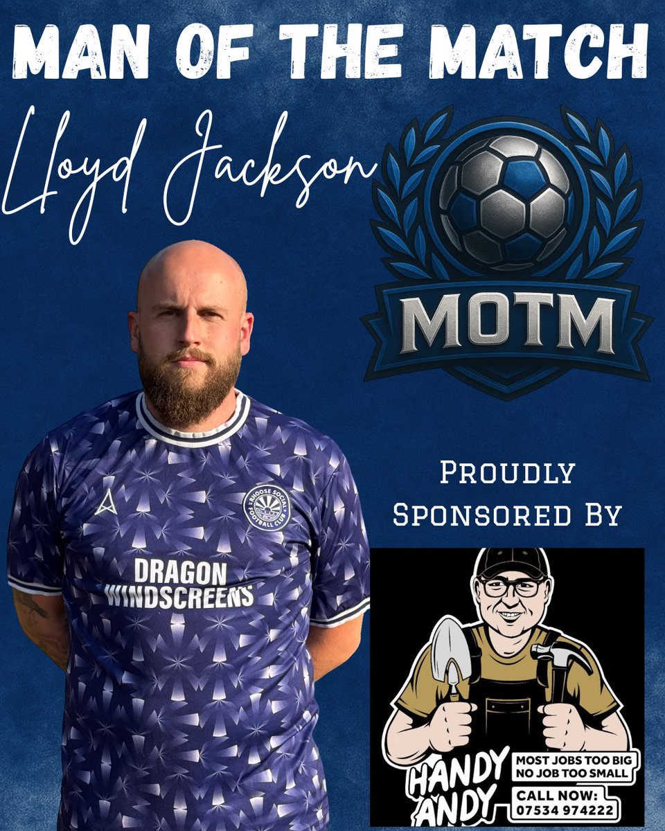 Full time: Rhoose Social FC 3–2 Cowbridge Town FC 🔴⚫️

Goals: J.Bryan ⚽️ R.Ellis ⚽️ L.Jackson ⚽️

MOTM: Lloyd Jackson (sponsored by Handy Andy)
Spartan: Luke Windsor (sponsored by Handy Andy)

Tough game — 3 points in the bag, onto next week 👊

#RhooseSocialFC #UpTheSocial