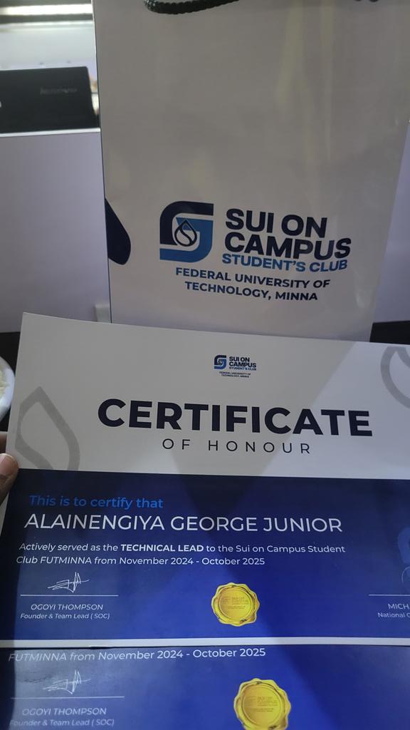 Today was amazing but also emotional.
I’m not just graduating  I’m leaving a family behind. Without <a href="/socscfutminna/">SOCSC FUTMINNA.Sui</a>, there’d be no BlockchainBard today.

From our very first meetup hosted by <a href="/suioncampus/">Sui On Campus</a> FUTMinna,
to the Hackfest, the Hacker House, and the unforgettable Sui