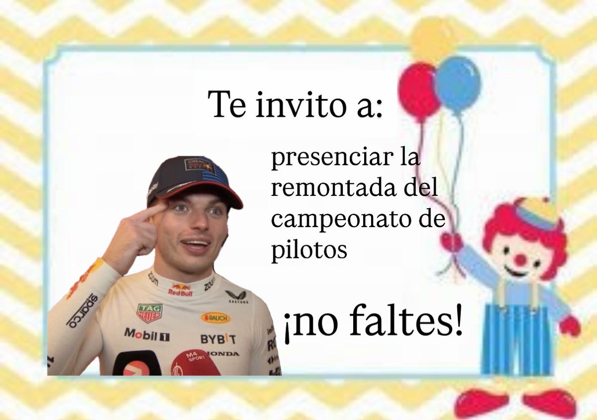 te invito a volverse a ilusionar con un nuevo campeonato de verstappen 
¡no faltes!