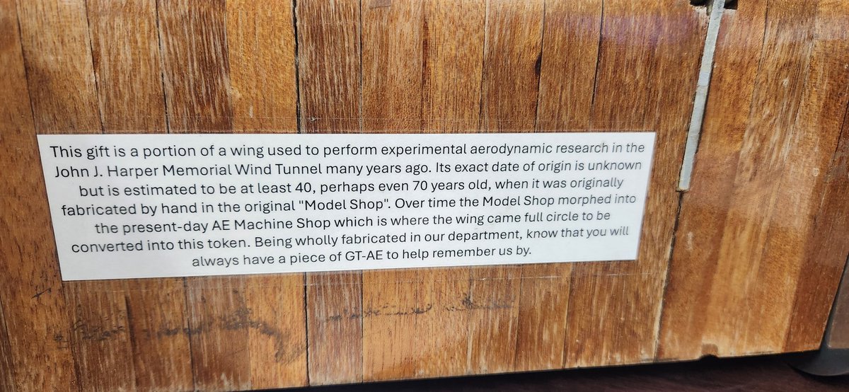 So humbled for this unique gift from the <a href="/GTaerospace/">GTaerospace</a>  commemorating my time on &amp; chairing the advisory board. It was a labor of love and I look fwd to continuing to support the school in other ways.
