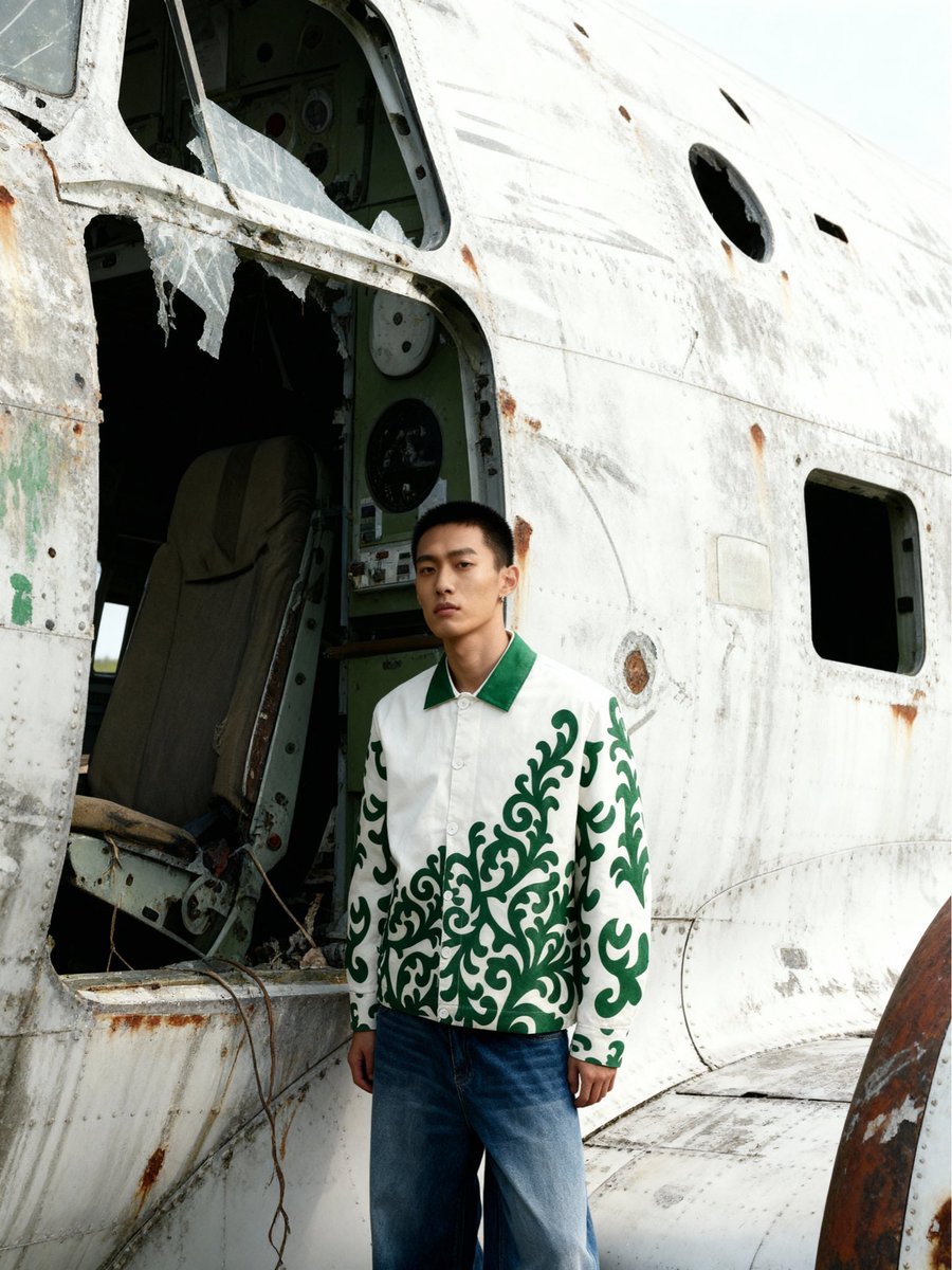 Shtreetwear's tweet image. Embroidered Twill Jacket by House Of Nawel