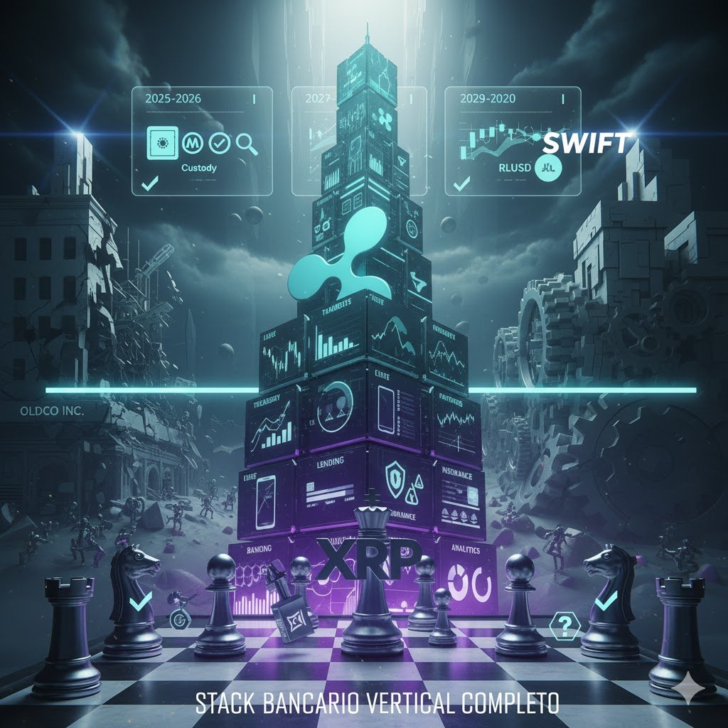 Ripple está construyendo el STACK BANCARIO VERTICAL COMPLETO y digital-first del futuro.

Ya cubre: Custodia🔒 Trading📈Tesorería 💰Pagos💸 (RippleNet + $RLUSD).

¿Qué faltará?: Banca UX, Préstamos, Cumplimiento, Seguros y Analytics para un sistema global redefinido.