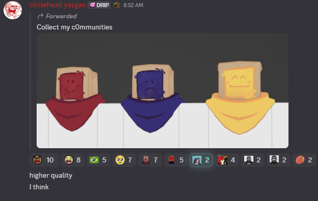 TRealmNewsCat's tweet photo. 🚨UGC🚨

"C0mmunity ugc war variants"
The c0mmunity ugc head has 3 different variants that each represent a different emotion.

All info comes from the official server https://t.co/fJERx0lcAV