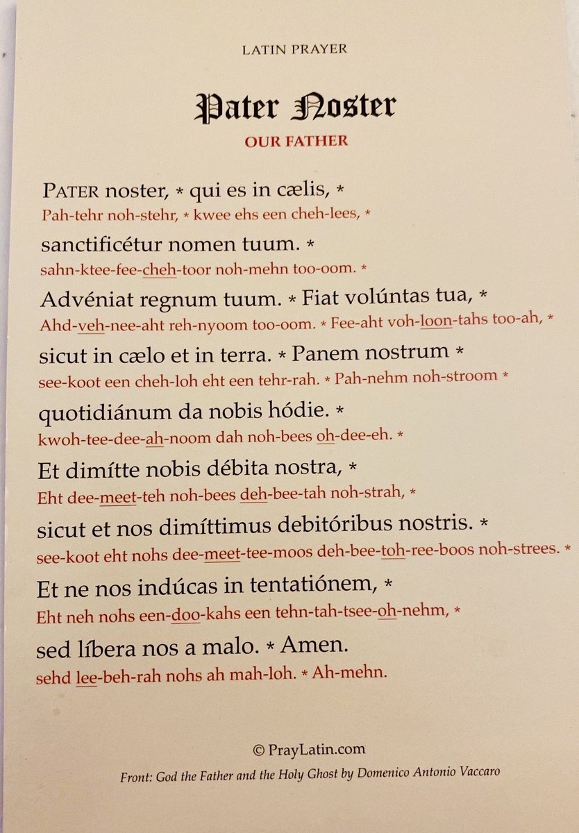 The correct spelling and pronunciation of the Our Father in Latin