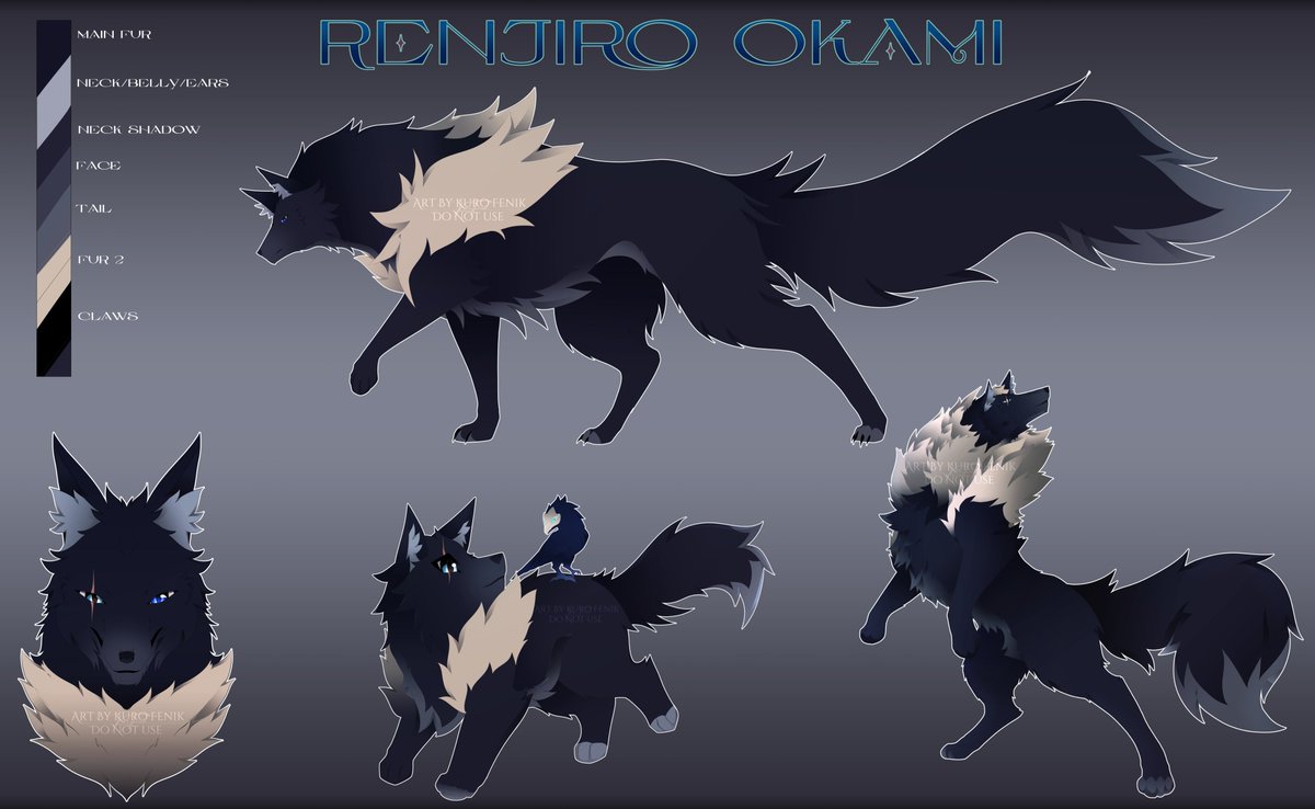 Official Wolf Form Ref Sheet 

For: <a href="/renjiro_okami/">Renjiro Okami 🐺🌙 The Wolf Guardian VTuber</a>