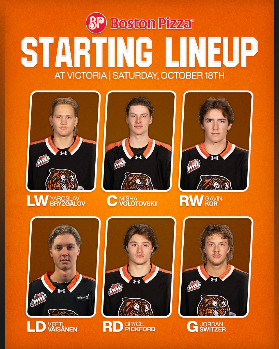 Tonight's starting lineup is presented by <a href="/bostonpizza/">Boston Pizza</a> 🐅