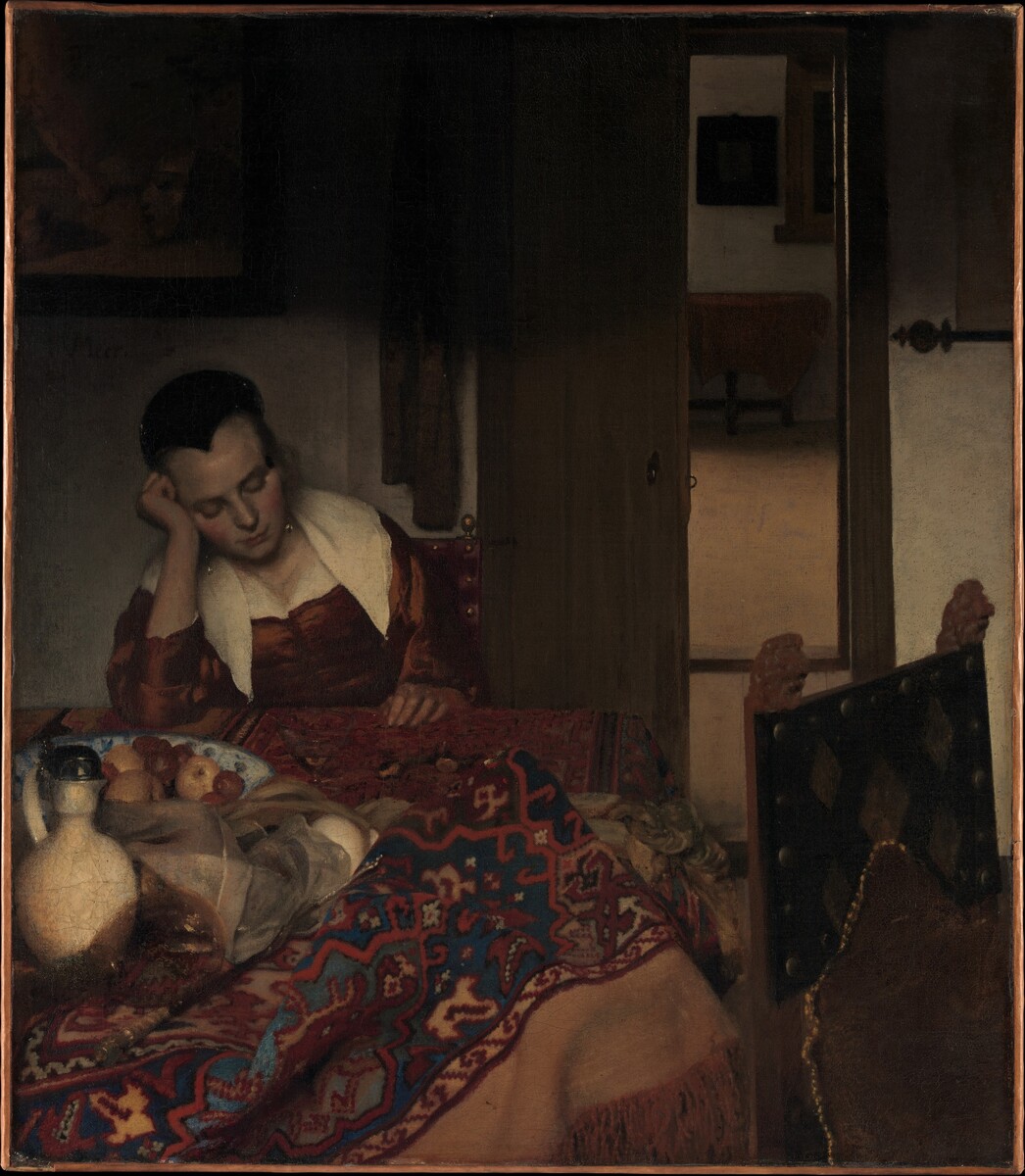A Maid Asleep #artbots #vermeer