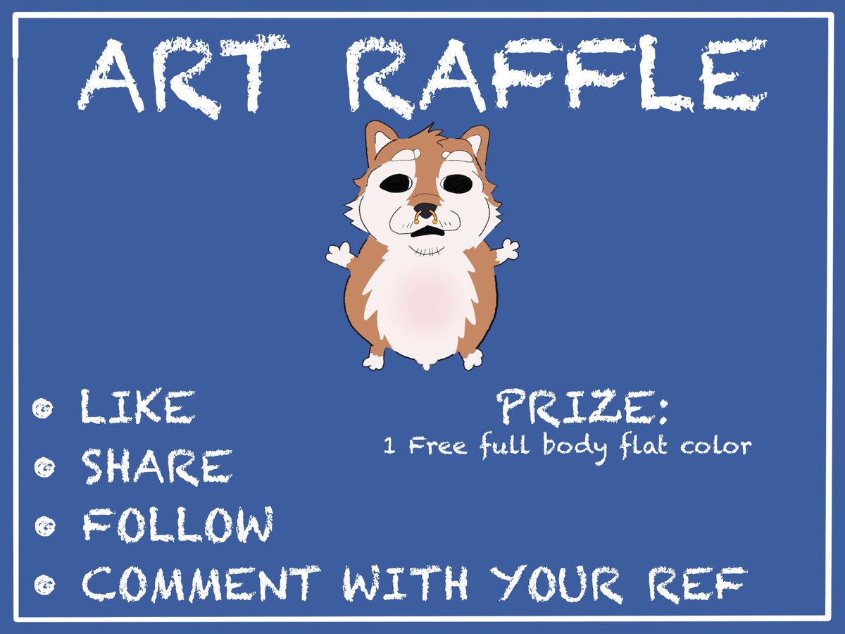 🎉ART RAFFLE🎉
1 Winner gets a full body flat color
Ends: October 22
Like
Share
Follow
Reply with your ref